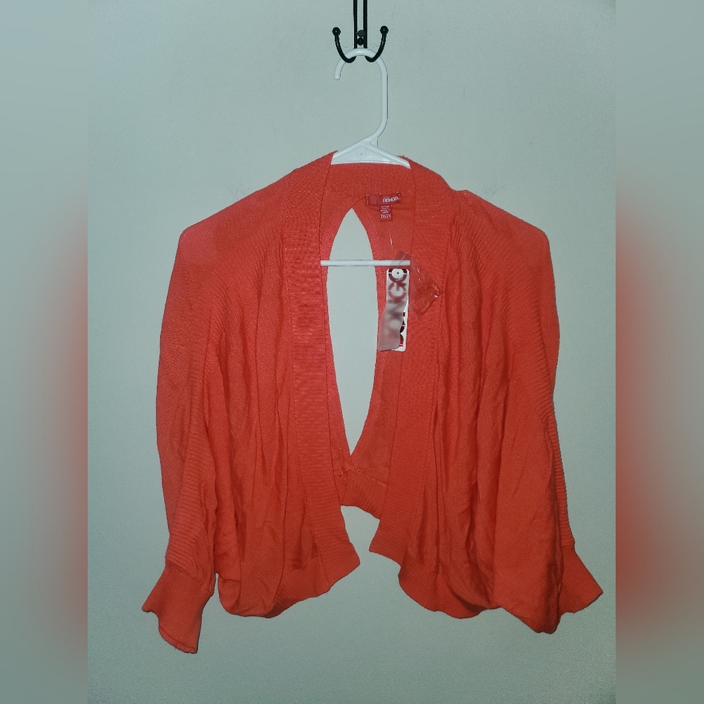 BONGO Red Shrug Sweater with Cascading Front